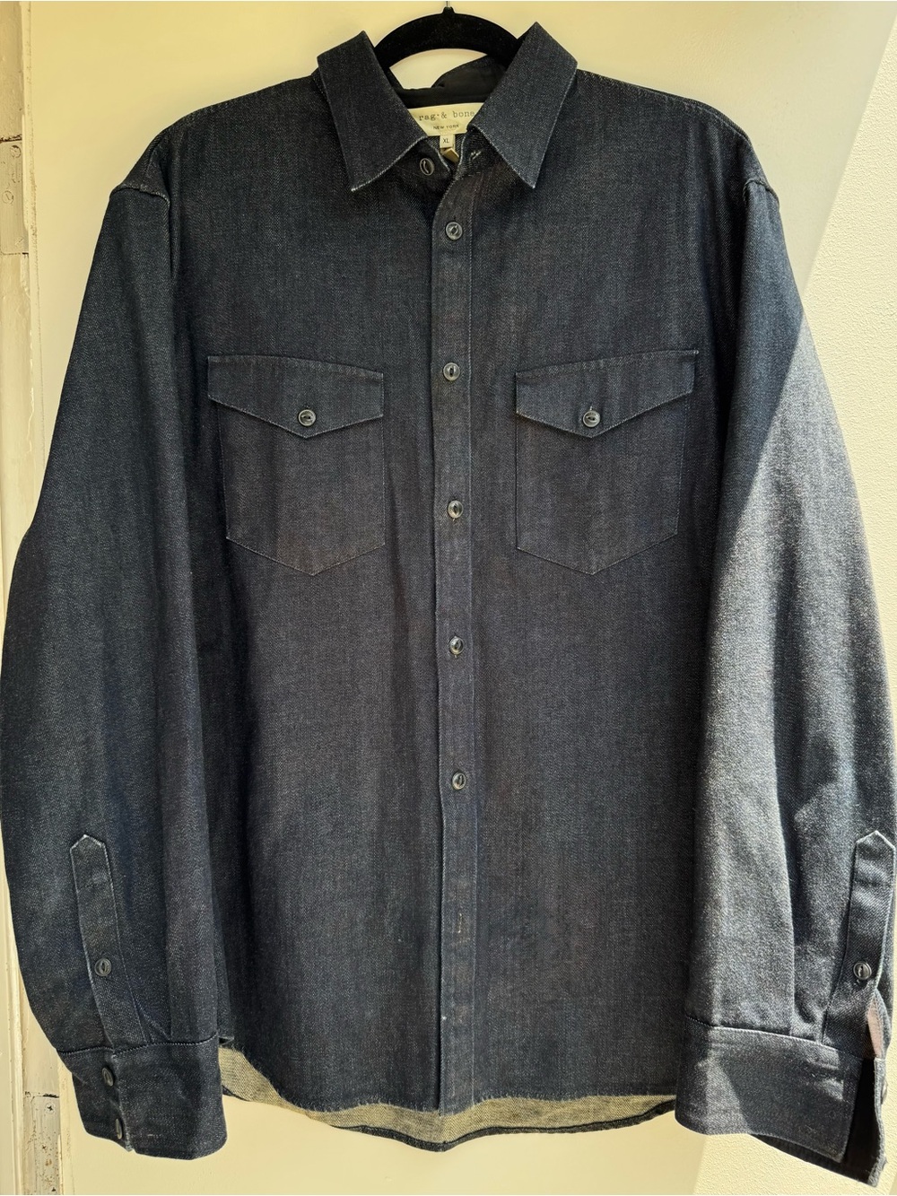 Rag & Bone Dark Denim Button-Up Overshirt Shirt Jacket XL